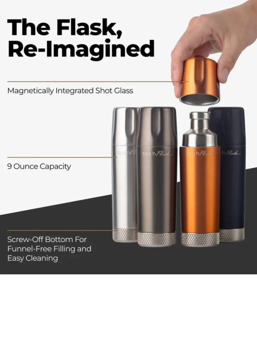 High Camp Men's Torch Flask in Onyx 9oz